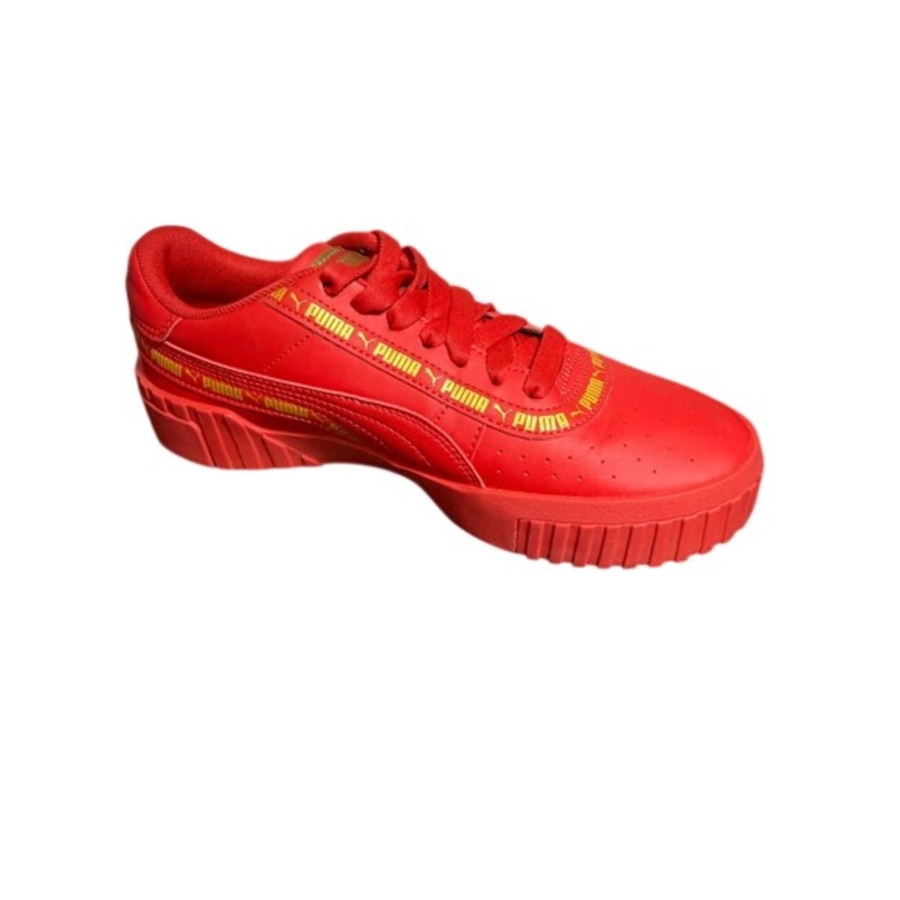 Puma Calibrate Women's Red Yellow Logo‎ Platform Sneakers Size 6.5 - Picture 5 of 7